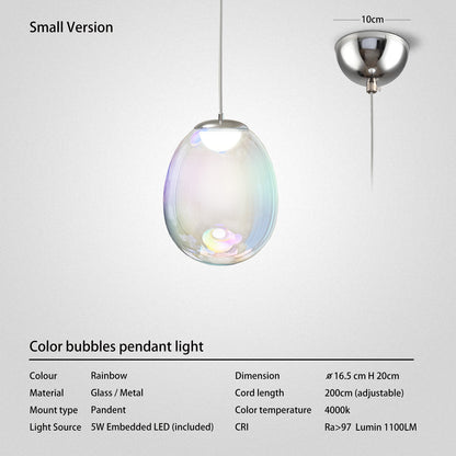 Lighting Colorful Glass Pendant Light Chandelier Children Blow Bubbles Shade Will Display Ambient