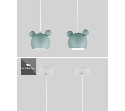 Pendant Lights Nordic Macaron Wrought Iron Personality Cute Lighting Cartoon Corridor Bedroom Children's Bedside Lights