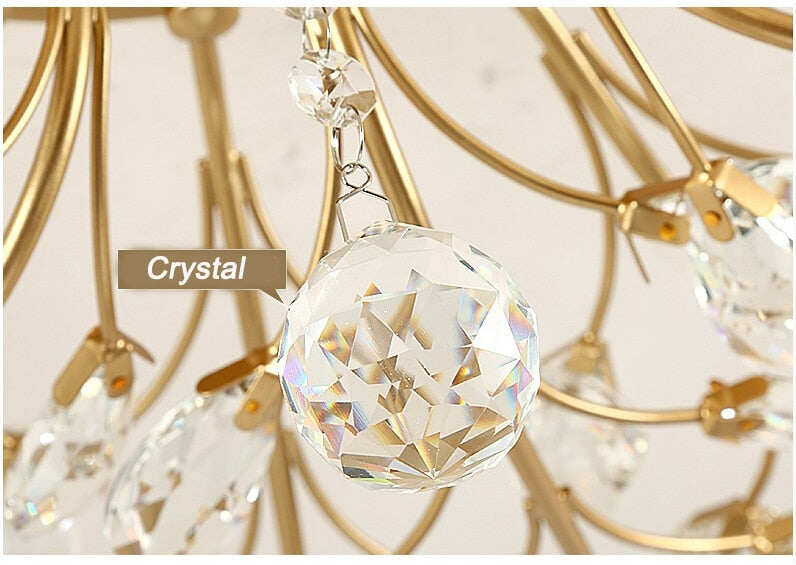 Vintage LED Ceiling Light Crystal Ceiling Lamp For Living Room Loft