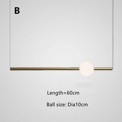 Modern Glass Metal Ball Pendant Lights Luminaria Cylinder Pipe Industrial Lamp Hanglamp Lustre Suspension