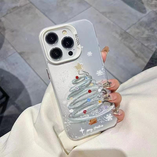 Christmas Tree Acrylic PhoneCase for IPhone 16 15Pro Max 11 12 13Mini 14Pro XS XR 7 8 Plus Shockproof Screen Protector Shell