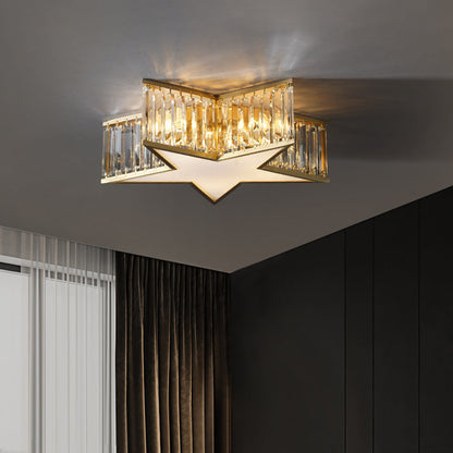 Nordic All-copper Crystal Bedroom Study Room Lamp Ceiling Lamp