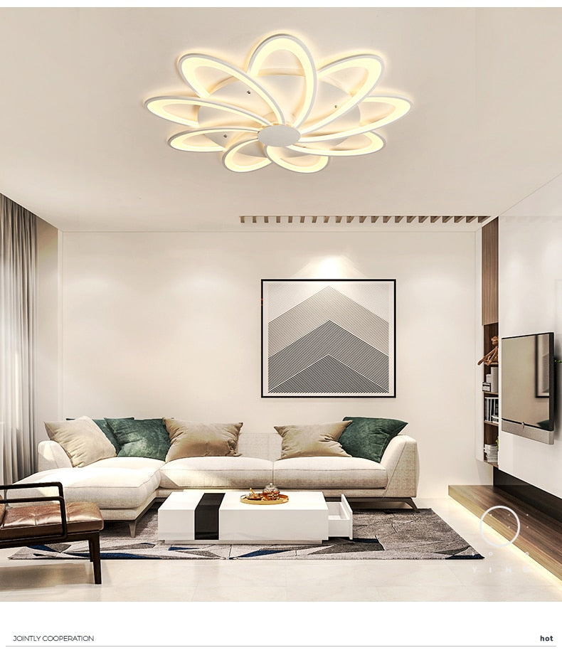 White Finished Modern LED Ceiling Lights For Living Room Bedroom Fashion Led Modern Home Lighting Fixtures