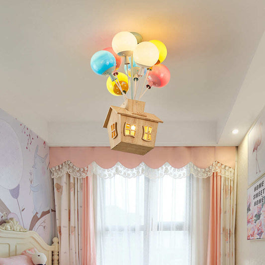 Balloon Creative Dream Cartoon Flying House Ceiling Lamp
