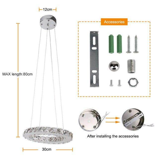 Crystal Modern led ceiling light warm white Bedroom living room lights Circle Rings Cristals avize Indoor Modern Ceiling Lamp