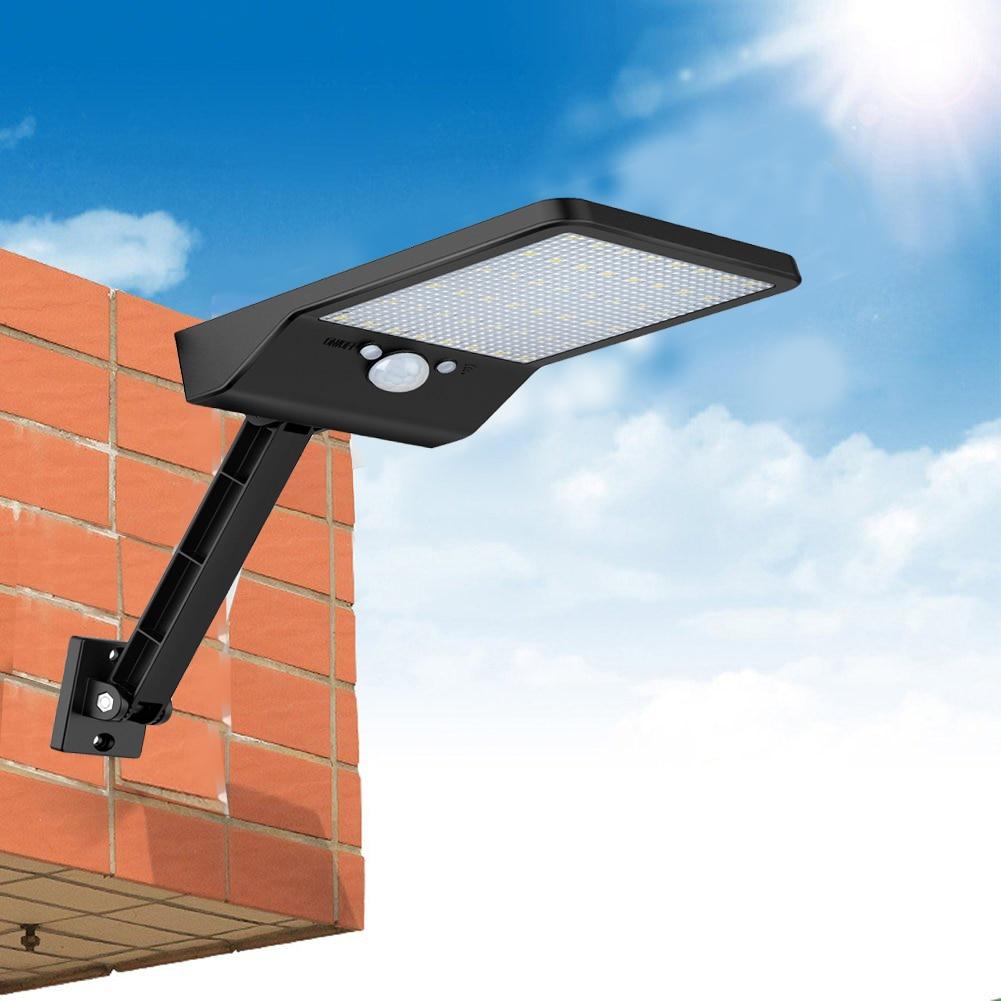 The latest super bright 48 led solar outdoor garden light, waterproof wall light, remote control solar light With Three Modes