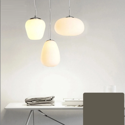 Nordic Simlpe Milky White Pendant Lights E27 Glass Single Head Lamp For Living Room Dining Bedroom Bedside Restaurant Cafe Bar