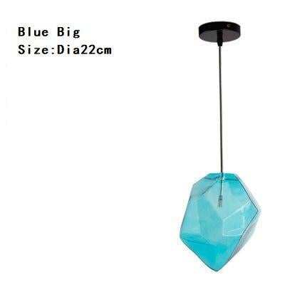 Modern Scandinavian Ice Crystal Glass Pendant Lights Creative Restaurant Hanging Lights Colored Stone Single Head Luminarias