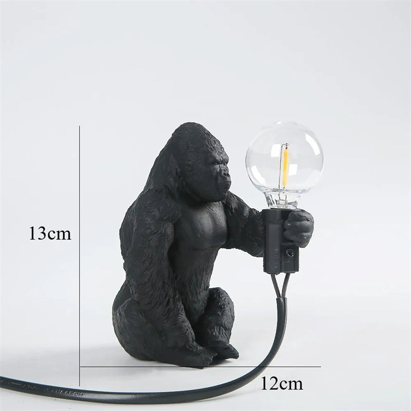 King Kong Gorilla Animal Table Lamp Indoor Resin Decoration Small Night Lamp Creative Crafts Gorilla Table Decor Lamp