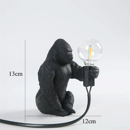 King Kong Gorilla Animal Table Lamp Indoor Resin Decoration Small Night Lamp Creative Crafts Gorilla Table Decor Lamp