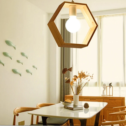 Minimalist Solid Wood Pendant Lights E27 LED Single Head Hanging Lamp For Living Room Bedroom Study Bathroom Restaurant Hotel