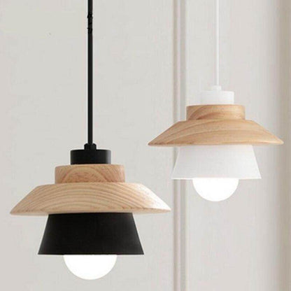 Modern Pendant Lamp Light, Natural Simple Wooden Pendant Light Lighting Fixture For Loft Cafe Bar Living Room Luminaire