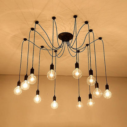 Chandelier DIY Art Spider Ceiling Lamp Fixture Light Hanging Mordern Nordic Retro Edison Bulb Light Vintage Loft Antique hanging