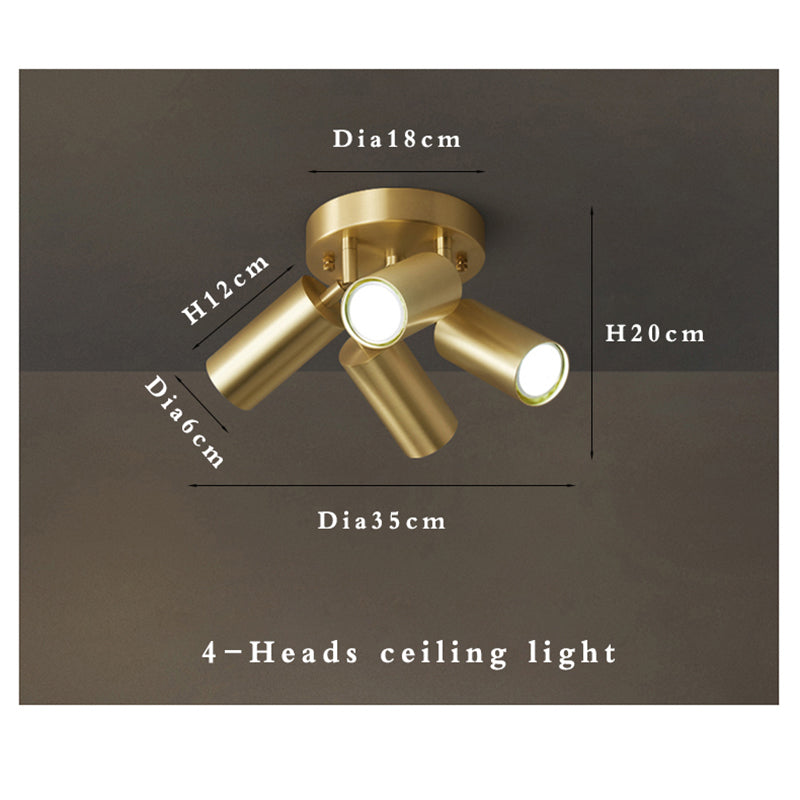 Fumi  Modern Industrial  Semi Flush Mount Ceiling Light,  Gold Classic Retro Ceiling Light Fixture for Hallway Kitchen Bedroom L