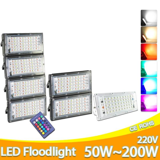 LED Flood Light 50W 100W RGB led Floodlight AC LED street Lamp waterproof IP65 outdoor Lighting led cob spotlight