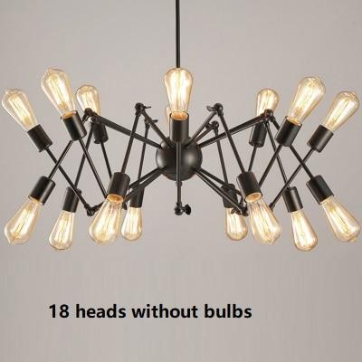 Vintage Industrial Loft Pendant Light 8/12/16/18 Heads Sputnik Pendant Lamp Restaurant Bar Lights