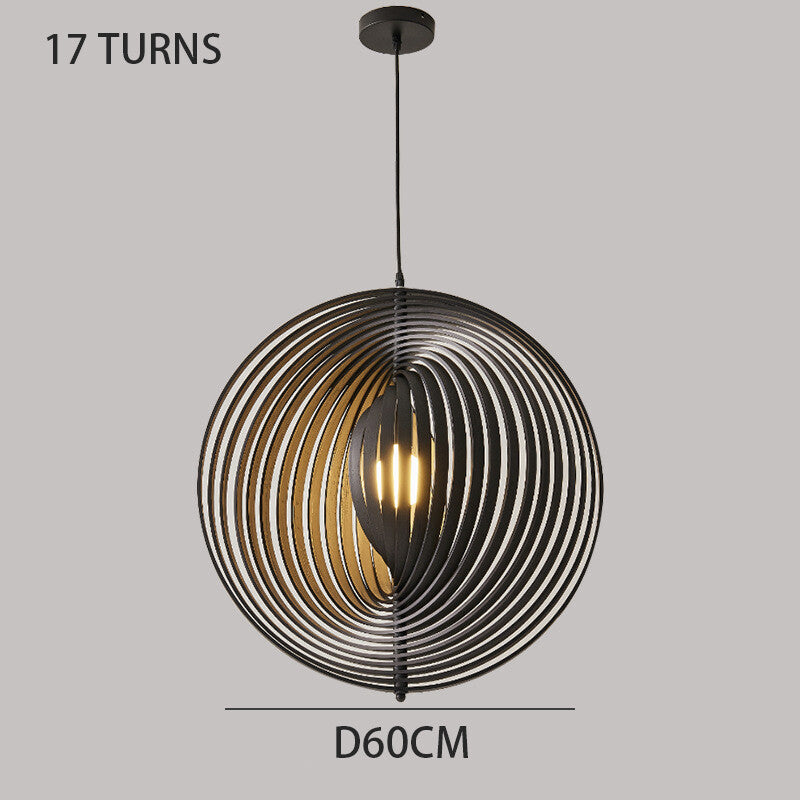 Rotating Moon Pendant Light Nordic Circular wood light dining table light Bedroom Bar Corridor Hanging Lamp