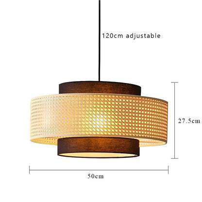 Vintage LED Pendant Light Rattan Warm lamp Pendant Lights Restaurant Hotpot Chinese Vine Art Lighting