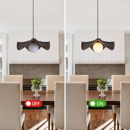 Wabi Sab Lotus Leaf Dining Pendant Light Petal Wood Grain Resin Pendants Lights Colour For Bedroom Dining Room Lighting