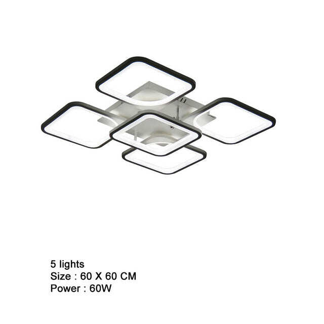 Square Black Modern Ceiling Lights Fixtures For Living Room Bedroom Home Lamp Whit Remote Control Lamparas De Techo Plafondlamp