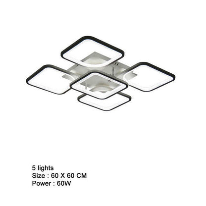 Square Black Modern Ceiling Lights Fixtures For Living Room Bedroom Home Lamp Whit Remote Control Lamparas De Techo Plafondlamp