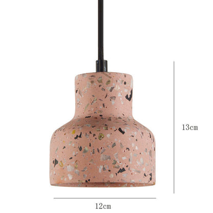Semi-transparent Cement Chandelier Creative Personality Bedside Dining Room Terrazzo Color LED Bar Personality Chandelier