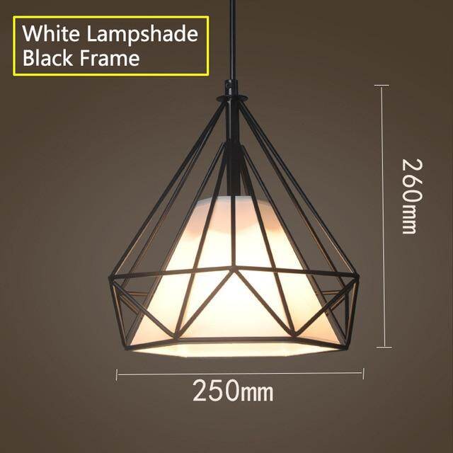 Modern Black Birdcage Pendant Light Iron Minimalist Retro Scandinavian Loft Pyramid Pendant Lamp Metal Cage With E27 ZDD0001