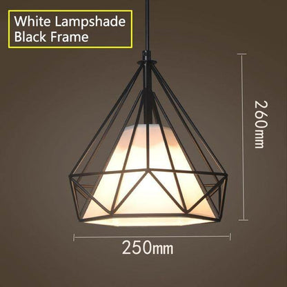 Modern Black Birdcage Pendant Light Iron Minimalist Retro Scandinavian Loft Pyramid Pendant Lamp Metal Cage With E27 ZDD0001
