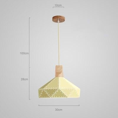 Modern minimalist design pendant lamp Nordic creative colorful led lamp home lighting bar restaurant iron solid wood lamp living