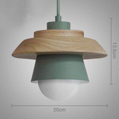The Nordic modern minimalist bedroom small chandelier iron wood bowl hall creative personality Macarons restaurant LED lamp
