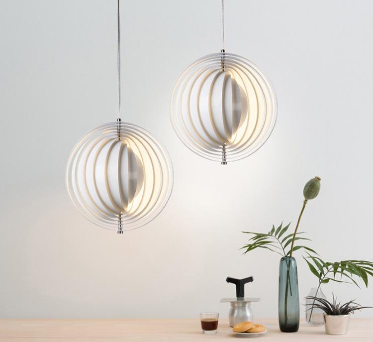 Rotary Moon Chandelier Living Room Bedroom Dining Room Lamps Wrought Iron Lamps