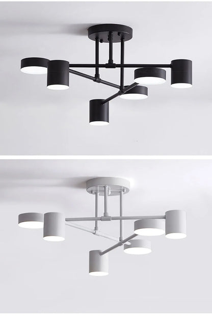 Modern LED Ceiling Chandelier 6 Heads Hanging Lamp Gold Black  For Dining Room Living Rooms Bedroom Hall Home