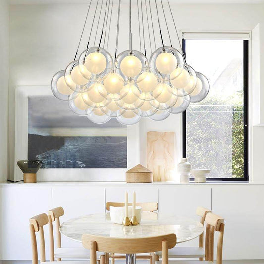 Modern LED Chandelier Lighting Nordic Glass Ball  Lamp Living Room Hanging Lights Home Deco Dining Room Bedroom Fixtures