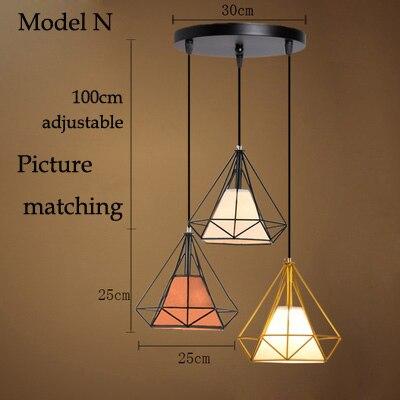Retro Nordic restaurant chandelier wrought iron personality industrial style creative chandelier lighting living room chandelier