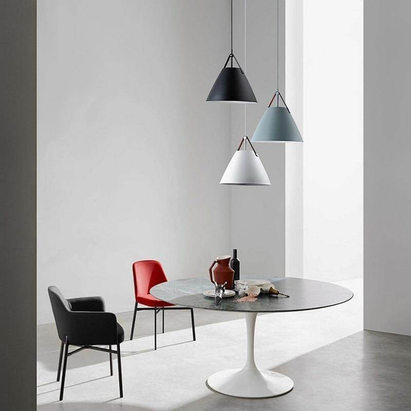 Nordic Simple Black White Pendant Light E27 LED Modern Hanging Lamp For Bedroom Living Room Hotel Restaurant Cafe Dining Room