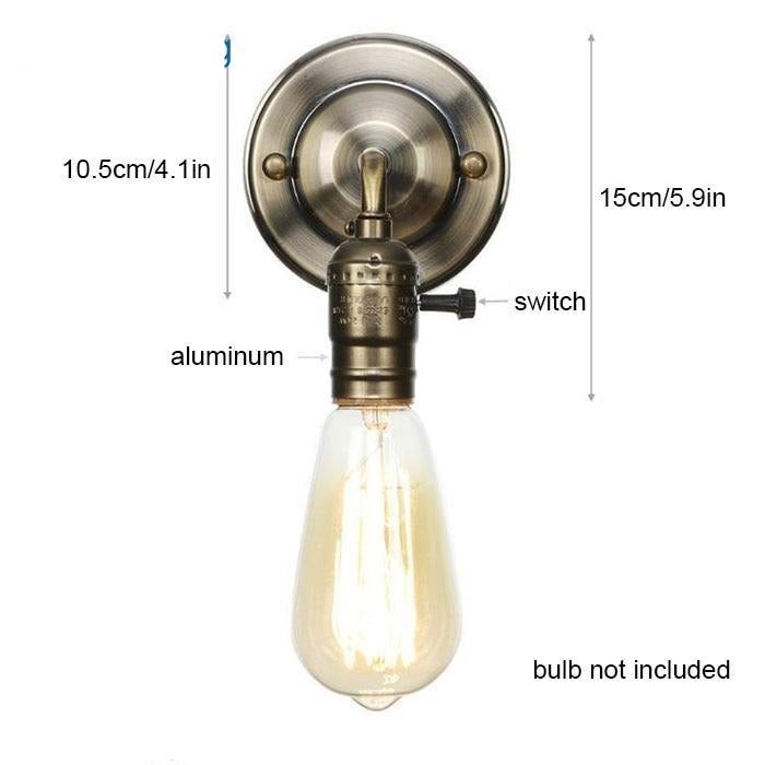 Pull chain switch scones led wall lights Chrome loft style retro vintage iron bedroom wall lamp bedside lampen stair wandlamp