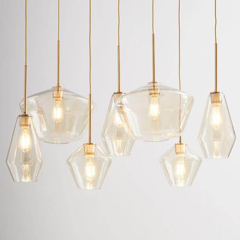 Nordic Modern Glass Pendant Lights Fixtures Loft LED Hanging Pendant Lamp For Kitchen Restaurant Living Room Bedroom E26 E27
