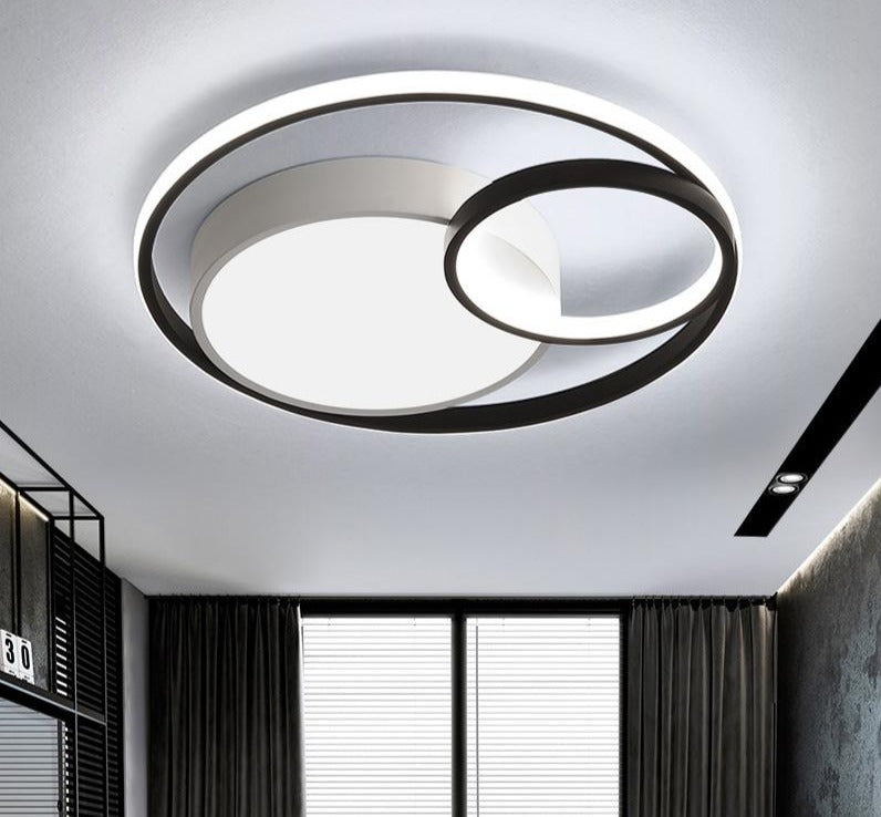 Modern LED Ceiling Lamp For Bedroom Study Room White Black Grey Frame Indoor Lighting Lights Lampadario Luminaria Lustres