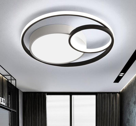 Modern LED Ceiling Lamp For Bedroom Study Room White Black Grey Frame Indoor Lighting Lights Lampadario Luminaria Lustres