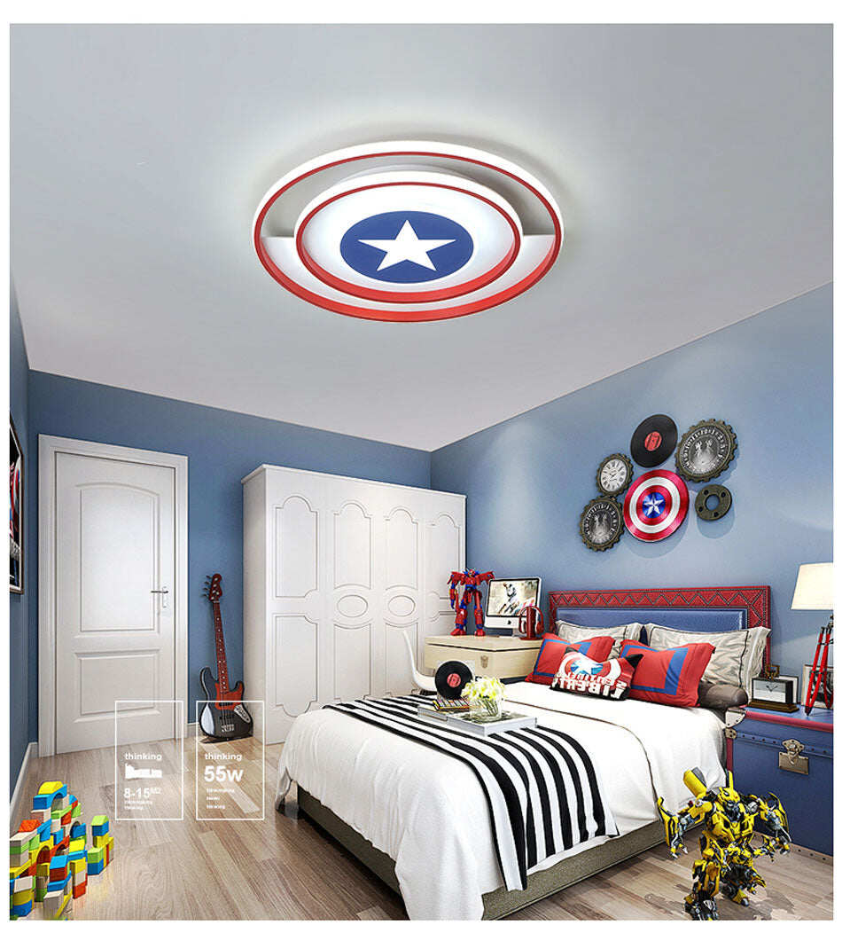 New Modern Red/Blue Stars Led Ceiling Lights Lamp For Child Bedroom Study Room Babyroom Remote Control Cartoon Designer Lamparas