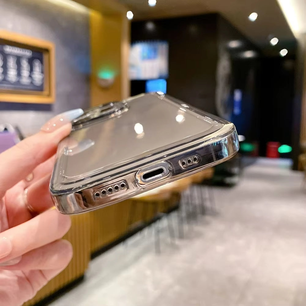 Luxury Transparent TPU Phone Case For iPhone 15 14 13 12 11 Pro Max XS X XR 7 8 Plus Mini Shockproof Protective Cover