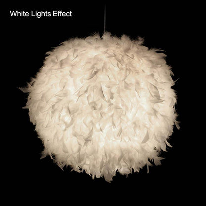 Modern Pendant Light Dreamlike Feather Droplight Bedroom Hanging Lamp