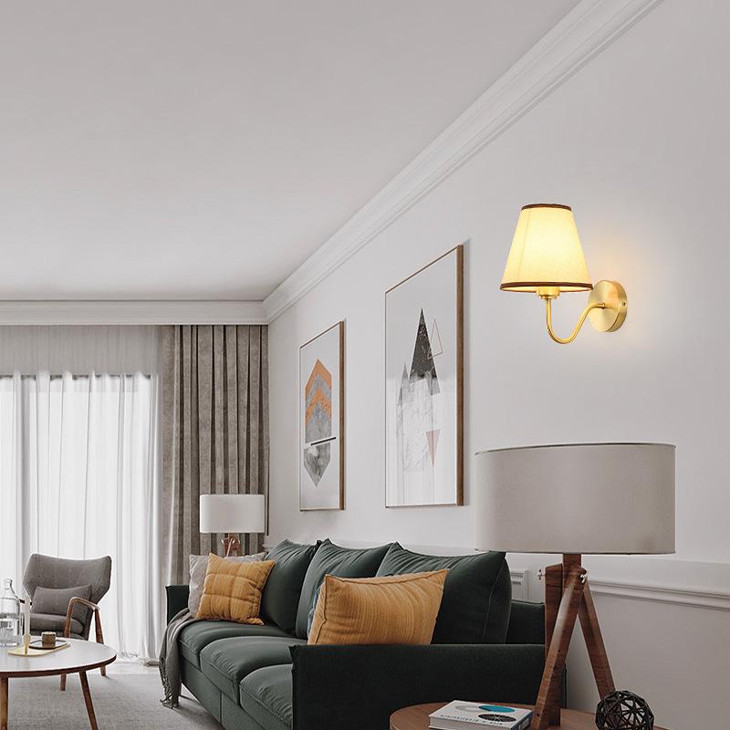 Retro-style Living Room Background Wall Bedroom Headlights Full Copper Wall Lamps