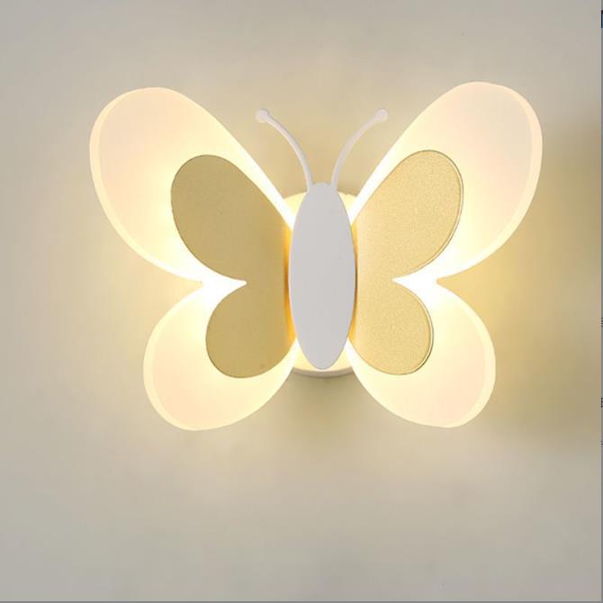 Butterfly Girl Room Lamp Creative Cartoon Children Energy-saving Boy Lamp Wall Lamp