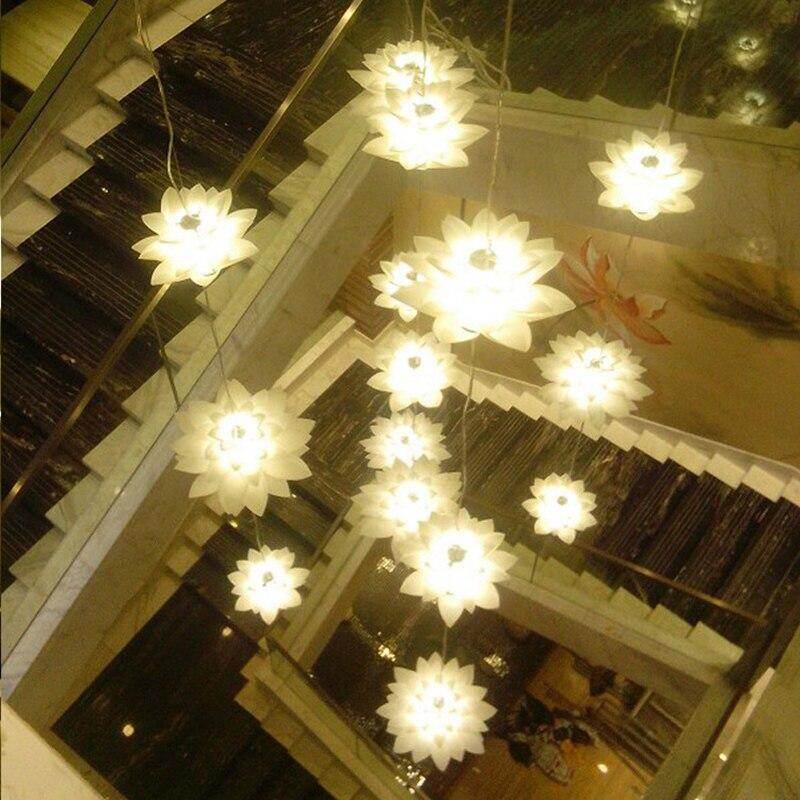 DIY PP lotus chandelier living room bedroom study restaurant cafe bar club chandelier personalized decorative lights