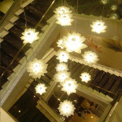 DIY PP lotus chandelier living room bedroom study restaurant cafe bar club chandelier personalized decorative lights