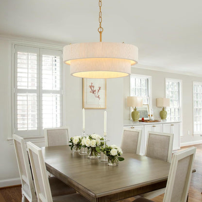 Boho Drum Pendant Light Hand Woven Ceiling Chandelier for Dining Room Kitchen Island Cafe Hotel Decor