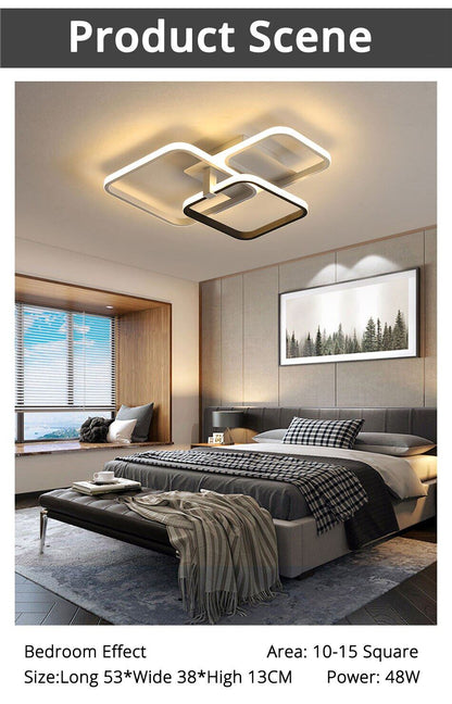 Grey White Rectangle Shape Modern LED Ceiling Lights For Living Room Bed Room Studio Lighting Creative Modern Ceiling Lamp