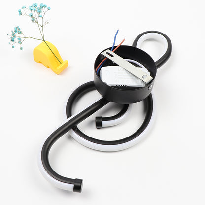 22W LED Wall Lamp Bedroom Beside Wall Light Music Clef Shape Indoor Living Room Decoration Lighting AC90-260V Black