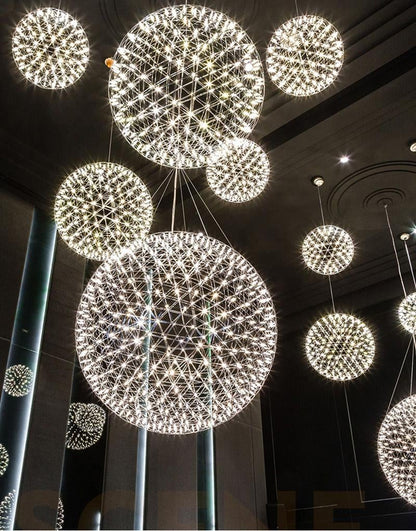 Industrial Loft Iron Ball Sparking Pendant Light LED G4 Modern Nordic Hanging Lamp For Living Room Lobby Hotel Restaurant Cafe